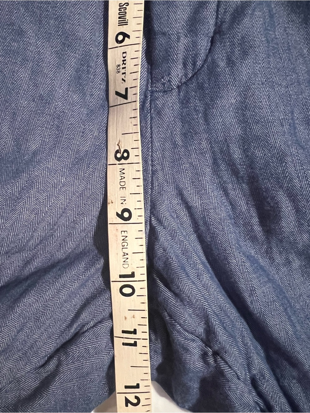 Banana Republic Avery Tie Waist Pants Chambray Cotton 12 Coastal Grandmother - Picture 7 of 8